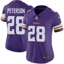 Minnesota Vikings #28 Adrian Peterson Purple Team Color Women's Stitched NFL Vapor Untouchable Limited Jersey