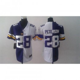 Minnesota Vikings #28 Adrian Peterson Purple/White Women's Stitched NFL Elite Split Jersey