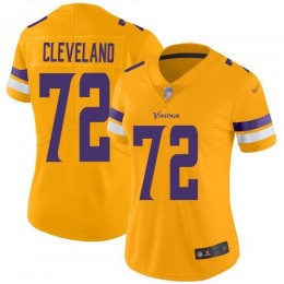 Minnesota Vikings #72 Ezra Cleveland Gold Women's Stitched NFL Limited Inverted Legend Jersey