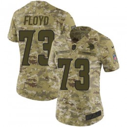 Minnesota Vikings #73 Sharrif Floyd Camo Women's Stitched NFL Limited 2018 Salute to Service Jersey