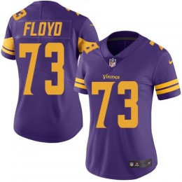 Minnesota Vikings #73 Sharrif Floyd Purple Women's Stitched NFL Limited Rush Jersey