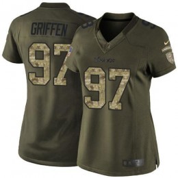 Minnesota Vikings #97 Everson Griffen Green Women's Stitched NFL Limited 2015 Salute to Service Jersey
