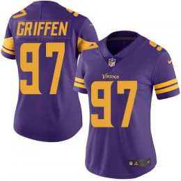 Minnesota Vikings #97 Everson Griffen Purple Women's Stitched NFL Limited Rush Jersey