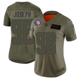Minnesota Vikings #98 Linval Joseph Camo Women's Stitched NFL Limited 2019 Salute to Service Jersey