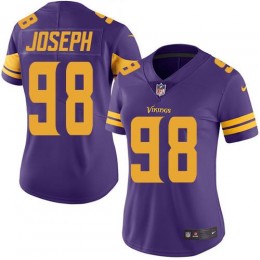 Minnesota Vikings #98 Linval Joseph Purple Women's Stitched NFL Limited Rush Jersey