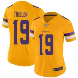 Vikings #19 Adam Thielen Gold Women's Stitched NFL Limited Inverted Legend Jersey