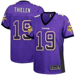 Vikings #19 Adam Thielen Purple Team Color Women's Stitched NFL Elite Drift Fashion Jersey