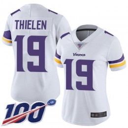 Vikings #19 Adam Thielen White Women's Stitched NFL 100th Season Vapor Limited Jersey