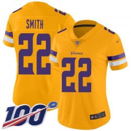Vikings #22 Harrison Smith Gold Women's Stitched NFL Limited Inverted Legend 100th Season Jersey