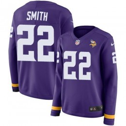 Vikings #22 Harrison Smith Purple Team Color Women's Stitched NFL Limited Therma Long Sleeve Jersey