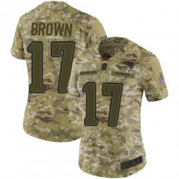 New England Patriots #17 Antonio Brown Camo Women's Stitched NFL Limited 2018 Salute to Service Jersey