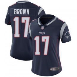 New England Patriots #17 Antonio Brown Navy Blue Team Color Women's Stitched NFL Vapor Untouchable Limited Jersey