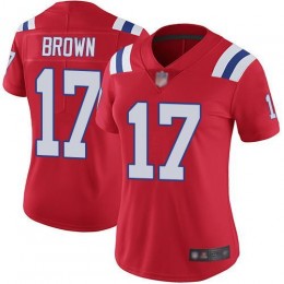 New England Patriots #17 Antonio Brown Red Alternate Women's Stitched NFL Vapor Untouchable Limited Jersey