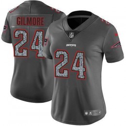 New England Patriots #24 Stephon Gilmore Gray Static Women's Stitched NFL Vapor Untouchable Limited Jersey