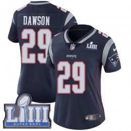New England Patriots #29 Duke Dawson Navy Blue Team Color Super Bowl LIII Bound Women's Stitched NFL Vapor Untouchable Limited Jersey