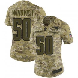 New England Patriots #50 Chase Winovich Camo Women's Stitched NFL Limited 2018 Salute to Service Jersey