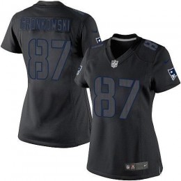 New England Patriots #87 Rob Gronkowski Black Impact Women's Stitched NFL Limited Jersey