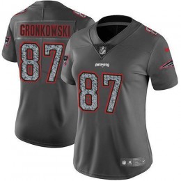 New England Patriots #87 Rob Gronkowski Gray Static Women's Stitched NFL Vapor Untouchable Limited Jersey