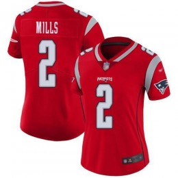 Patriots #2 Jalen Mills Red Women's Stitched NFL Limited Inverted Legend Jersey
