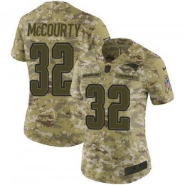 Patriots #32 Devin McCourty Camo Women's Stitched NFL Limited 2018 Salute To Service Jersey