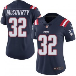 Patriots #32 Devin McCourty Navy Blue Women's Stitched NFL Limited Rush Jersey