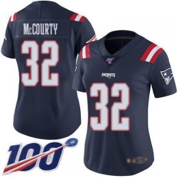 Patriots #32 Devin McCourty Navy Blue Women's Stitched NFL Limited Rush 100th Season Jersey