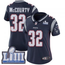 Patriots #32 Devin McCourty Navy Blue Team Color Super Bowl LIII Bound Women's Stitched NFL Vapor Untouchable Limited Jersey