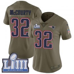 Patriots #32 Devin McCourty Olive Super Bowl LIII Bound Women's Stitched NFL Limited 2017 Salute To Service Jersey