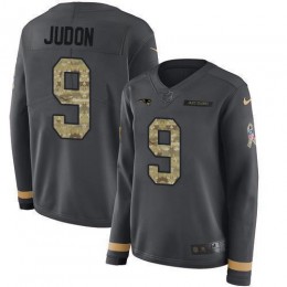 Patriots #9 Matt Judon Anthracite Salute To Service Women's Stitched NFL Limited Therma Long Sleeve Jersey