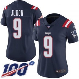 Patriots #9 Matt Judon Navy Blue Women's Stitched NFL Limited Rush 100th Season Jersey