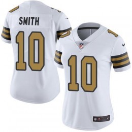 New Orleans Saints #10 Tre'Quan Smith White Women's Stitched NFL Limited Rush Jersey