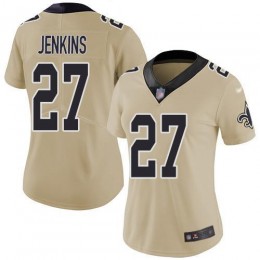 New Orleans Saints #27 Malcolm Jenkins Gold Women's Stitched NFL Limited Inverted Legend Jersey
