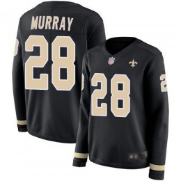 New Orleans Saints #28 Latavius Murray Black Team Color Women's Stitched NFL Limited Therma Long Sleeve Jersey