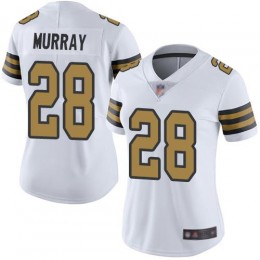 New Orleans Saints #28 Latavius Murray White Women's Stitched NFL Limited Rush Jersey
