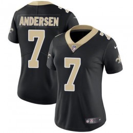 New Orleans Saints #7 Morten Andersen Black Team Color Women's Stitched NFL Vapor Untouchable Limited Jersey