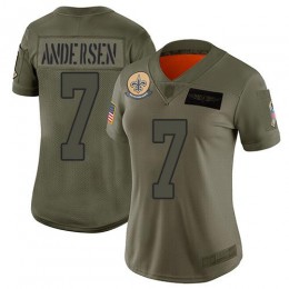 New Orleans Saints #7 Morten Andersen Camo Women's Stitched NFL Limited 2019 Salute to Service Jersey
