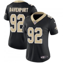 New Orleans Saints #92 Marcus Davenport Black Team Color Women's Stitched NFL Vapor Untouchable Limited Jersey