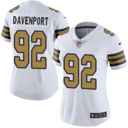New Orleans Saints #92 Marcus Davenport White Women's Stitched NFL Limited Rush Jersey