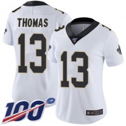 Saints #13 Michael Thomas White Women's Stitched NFL 100th Season Vapor Limited Jersey