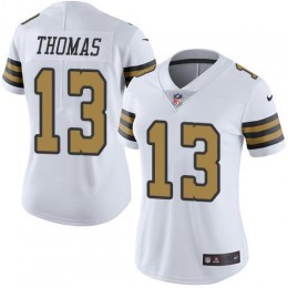 Saints #13 Michael Thomas White Women's Stitched NFL Limited Rush Jersey
