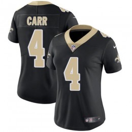 Saints #4 Derek Carr Black Team Color Women's Stitched NFL Vapor Untouchable Limited Jersey