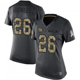 Giants #26 Saquon Barkley Black Women's Stitched NFL Limited 2016 Salute To Service Jersey