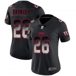 Giants #26 Saquon Barkley Black Women's Stitched NFL Vapor Untouchable Limited Smoke Fashion Jersey