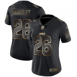 Giants #26 Saquon Barkley Black/Gold Women's Stitched NFL Vapor Untouchable Limited Jersey
