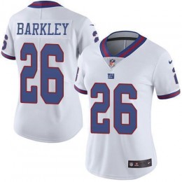 Giants #26 Saquon Barkley White Women's Stitched NFL Limited Rush Jersey