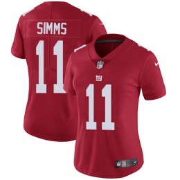 New York Giants #11 Phil Simms Red Alternate Women's Stitched NFL Vapor Untouchable Limited Jersey