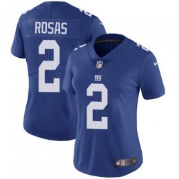 New York Giants #2 Aldrick Rosas Royal Blue Team Color Women's Stitched NFL Vapor Untouchable Limited Jersey