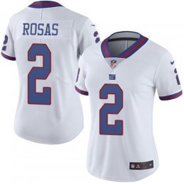 New York Giants #2 Aldrick Rosas White Women's Stitched NFL Limited Rush Jersey