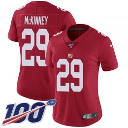 New York Giants #29 Xavier McKinney Red Alternate Women's Stitched NFL 100th Season Vapor Untouchable Limited Jersey