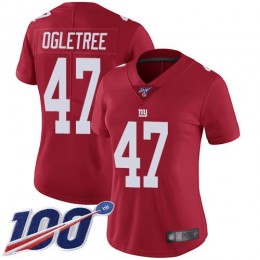New York Giants #47 Alec Ogletree Red Women's Stitched NFL Limited Inverted Legend 100th Season Jersey